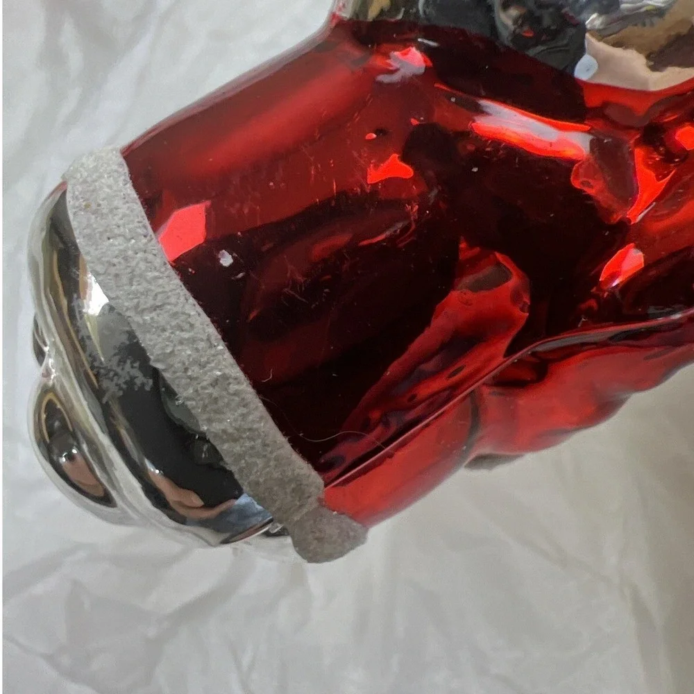 VTG Western Germany Mercury Glass Blown Ornament Santa Claus Lot of‎ 4 Classic